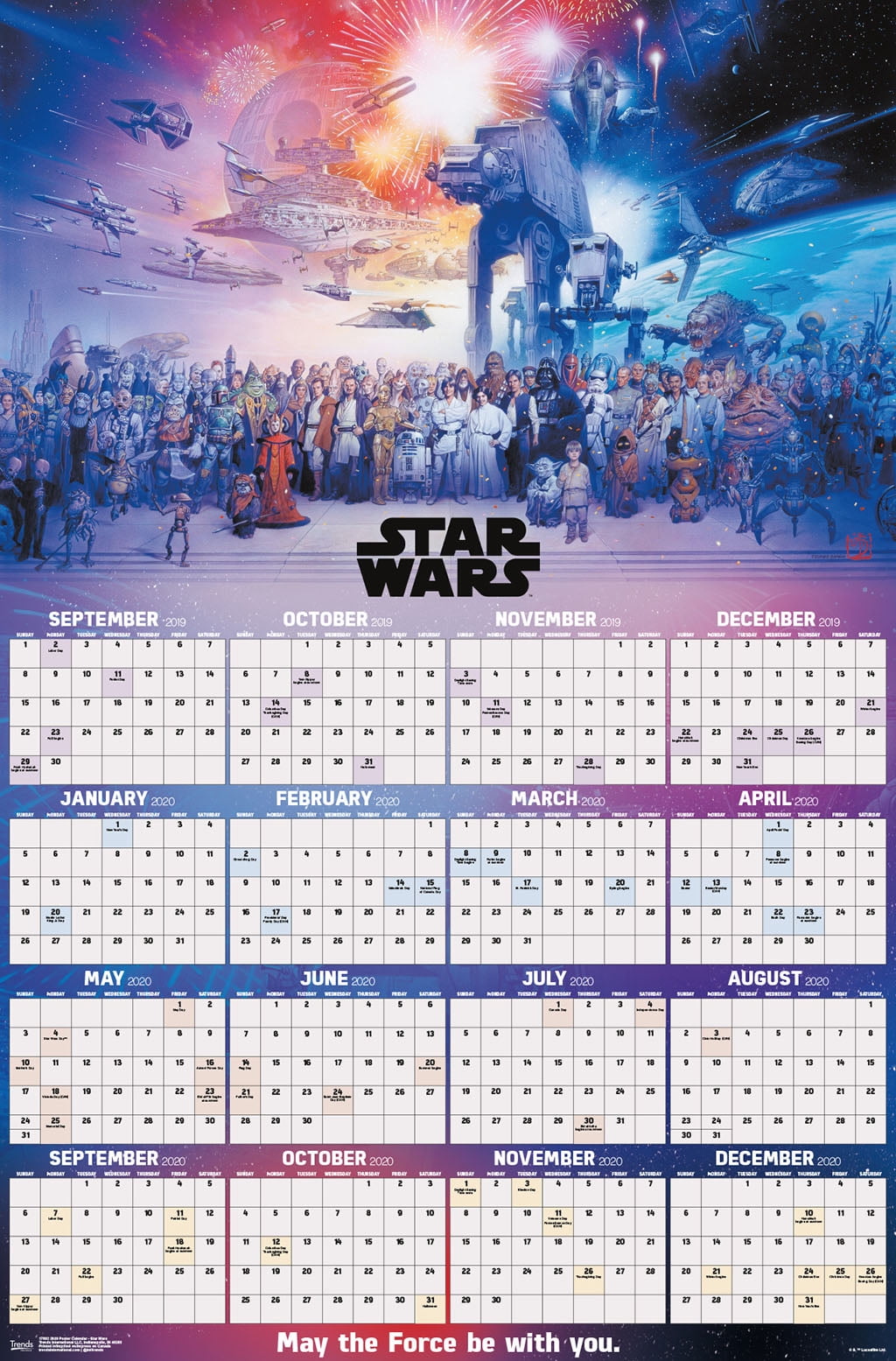 2020 Poster Calendar Star Wars Poster Walmart
