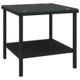 thumbnail image 5 of vidaXL Side Table Black 45x45x45 cm Poly Rattan and Tempered Glass Indoor / Outdoor, 5 of 5
