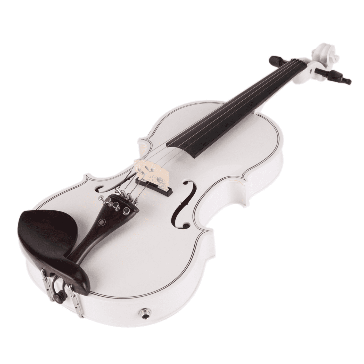 Hassch 4/4 Violin with Case, Bow and Cloth for Beginners, Starter Fiddle Kit with Strings, Shoulder Rest, Electronic Tuner and Connecting Wire, String Instrument, White