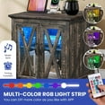 thumbnail image 7 of Wooflex Modern Dark Wood Nightstand, 25x23.6x23.6", LED Lights, USB Ports, Assembly Req, 7 of 7