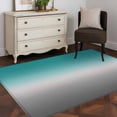 thumbnail image 4 of Teal Grey Ombre Large Area Rugs for Bedroom Living Room, Soft Non Slip Carpet Bedside Rug, Turquoise Gradient Modern Abstract Art Rectangular Floor Cover Kitchen Accent Rug 4'x6' for Office, 4 of 9