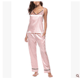 thumbnail image 1 of 2PCS Women Lady Silk Satin Pajamas Set Pyjama Sleepwear Loungewear Homewear, 1 of 7