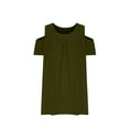 thumbnail image 2 of KUKOOSONG Women's Half Sleeve T-Shirts Round Neck Hollow Out Summer Casual Tops, 2 of 5