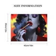 thumbnail image 3 of Acheng Fashion Canvas Prints Woman Smoking Wall Art Sexy Red Lips with Burning Money Dollars Paintings Abstract Poster for Bar Art Toilet Bathroom Walls Decor Ready to Hang 16x12in, 3 of 6