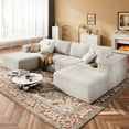 thumbnail image 3 of 137" U-Shaped Sectional Sofa with Chaise, Modular Cloud Sectional Couch with Deep Seat for Living Room, Modern Boneless Couch with Back Cushion, Pillow, Ottoman, No Assembly Required, Corduroy Fabric, 3 of 15