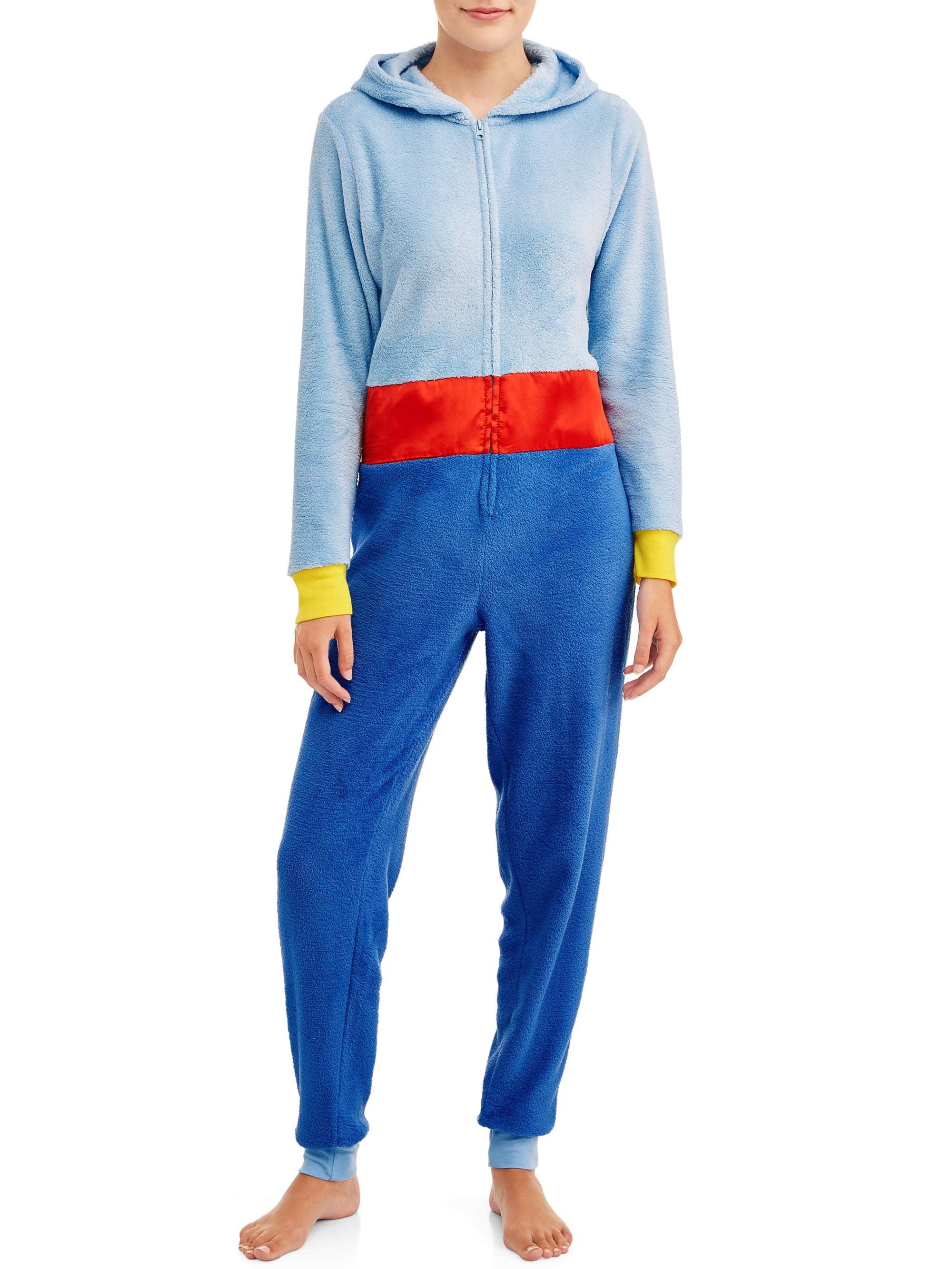 Hooded Onesie for Ladies Aladdin Disney All in One Piece Pyjama Light Blue 