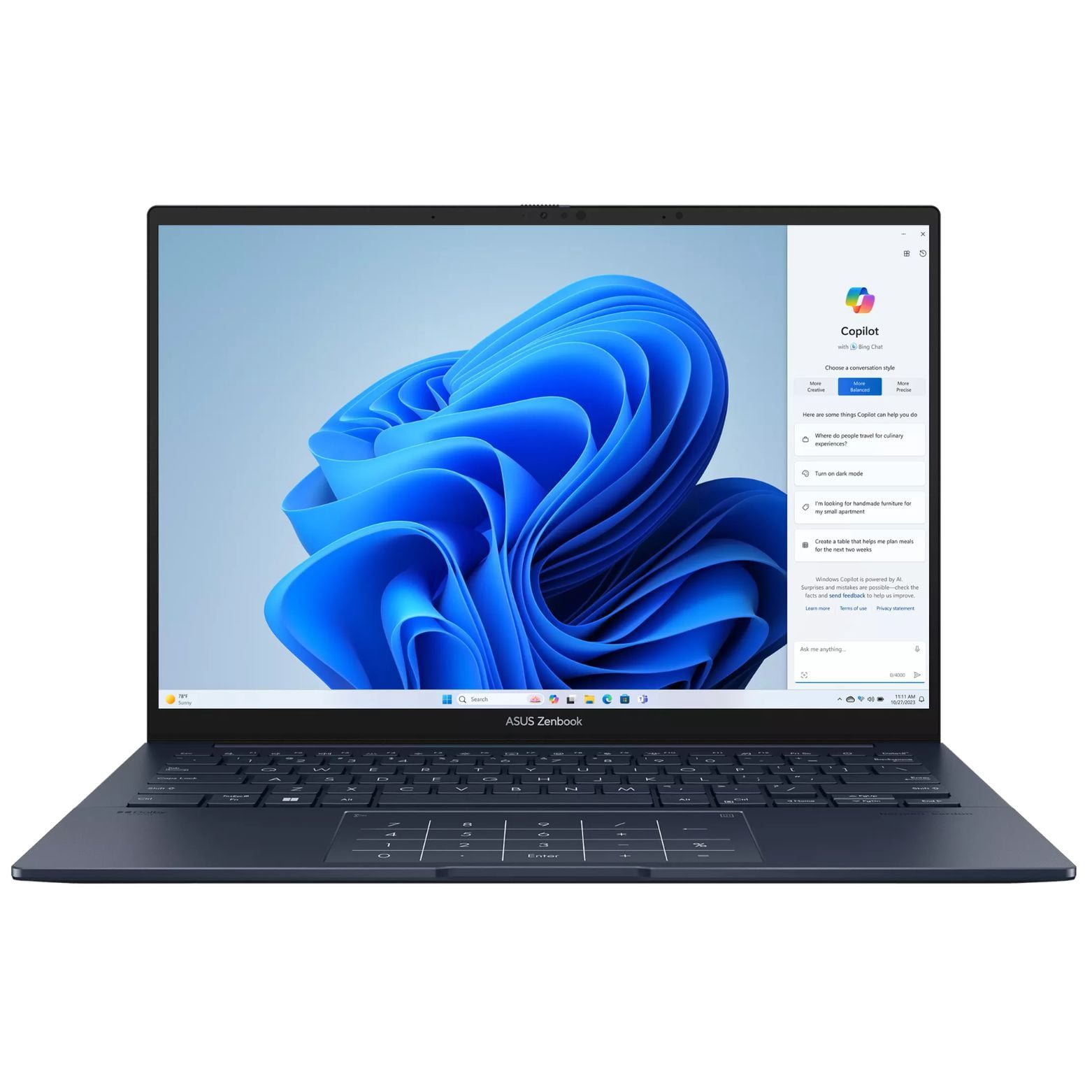 Restored ASUS Zenbook 14" OLED Touch Intel Core Ultra 9 285H 2.9 GHz 16GB RAM 1TB SSD Intel Arc 140T Windows 11 Home Laptop, Blue - UX3405CA-CS91T-CB (Refurbished)