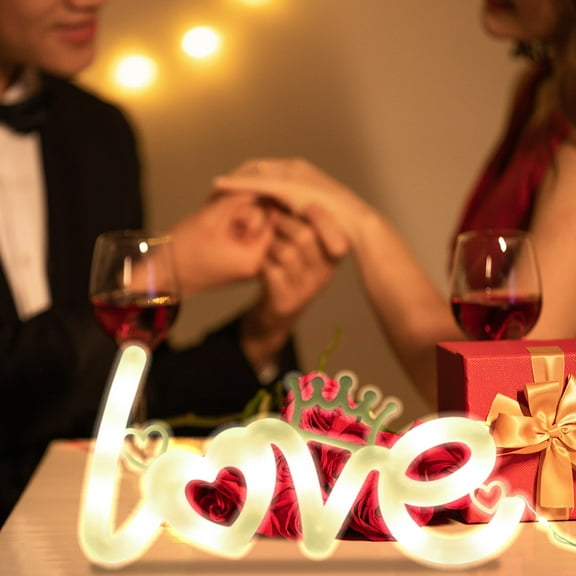 RBCKVXZ Valentine's Day LED Neon Sign - Love Table Decor, Safe Low Voltage Neon Light for Bedroom, Birthday Parties, Restaurants & Bars Gift