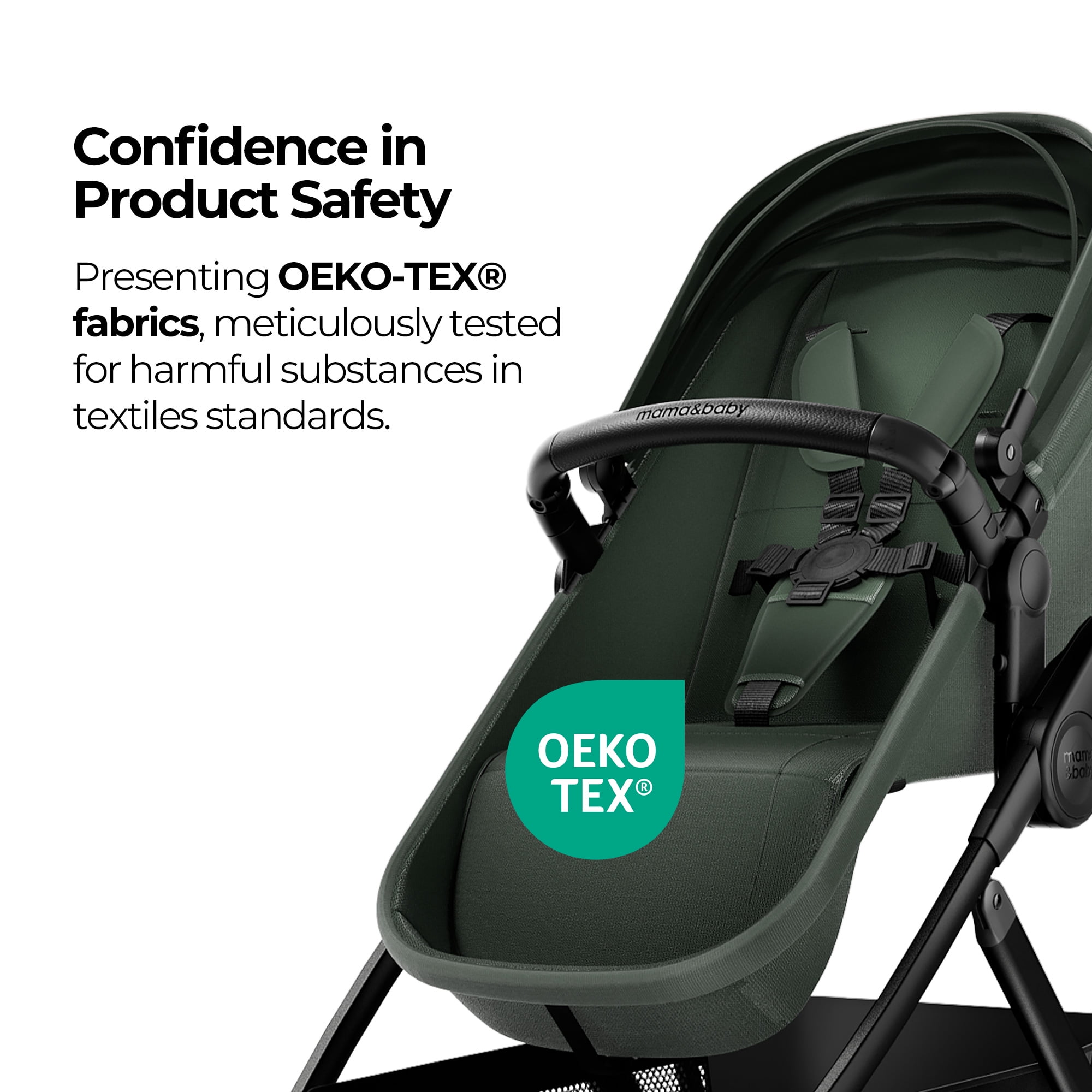MAMA & BABY Rovee 2-in-1 Baby Bassinet Stroller with Reversible Seat and Large Canopy, Grey, 22.3LB, Unisex
