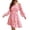 Pink, variant on OSOLU Women Fashion Casual Solid Color Elastic Leaf Long Sleeve With Belt With Off Shoulder Chiffon Dress Fashionable Sundress Dresses For Women 2025 Elegant Classy