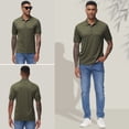 thumbnail image 6 of QPNGRP Men's Golf Polo Shirts Short Sleeve Moisture Wicking Dry Fit Performance Daily Casual Stylish Collared Shirts for Men Army Green L, 6 of 8