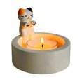 thumbnail image 1 of Candelabro de resina con diseño de gatito de dibujos animados regalo para amantes de los gatos (oreja colorida), 1 of 4