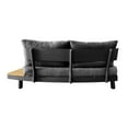 thumbnail image 3 of Deko Living 6 Place Seating Outdoor Gray Aluminum and Teak Contour Sofa Set, 3 of 5