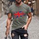 thumbnail image 2 of Mens Casual Manga Corta Botón Abajo Camisetas Estados Unidos Bandera Impresión Cuello Redondo Suéter Camiseta, Poliéster Casual Uso Diario para Hombres, 2 of 5