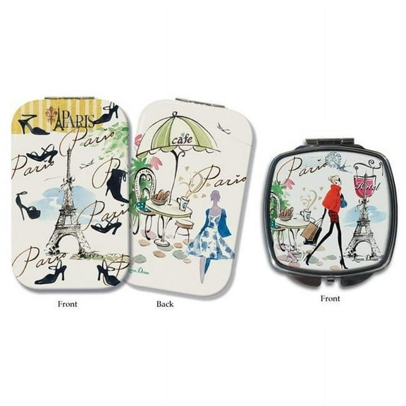 Lissom Design W61059 2 Piece French Accents Compact Mirror Set