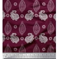 thumbnail image 1 of Soimoi Purple Velvet Fabric Artistic Paisley Print Fabric by the Yard 58 Inch Wide, 1 of 1