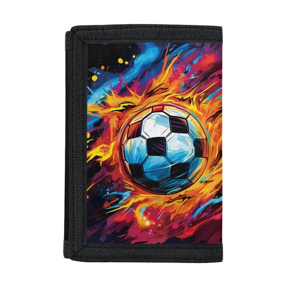 FUIALDOLG Polyester Children's Wallet with Lightweight Large Capacity Kids Trifold Wallet for Travel, Colorful Splash Paint Toddler Boys Trifold Wallet