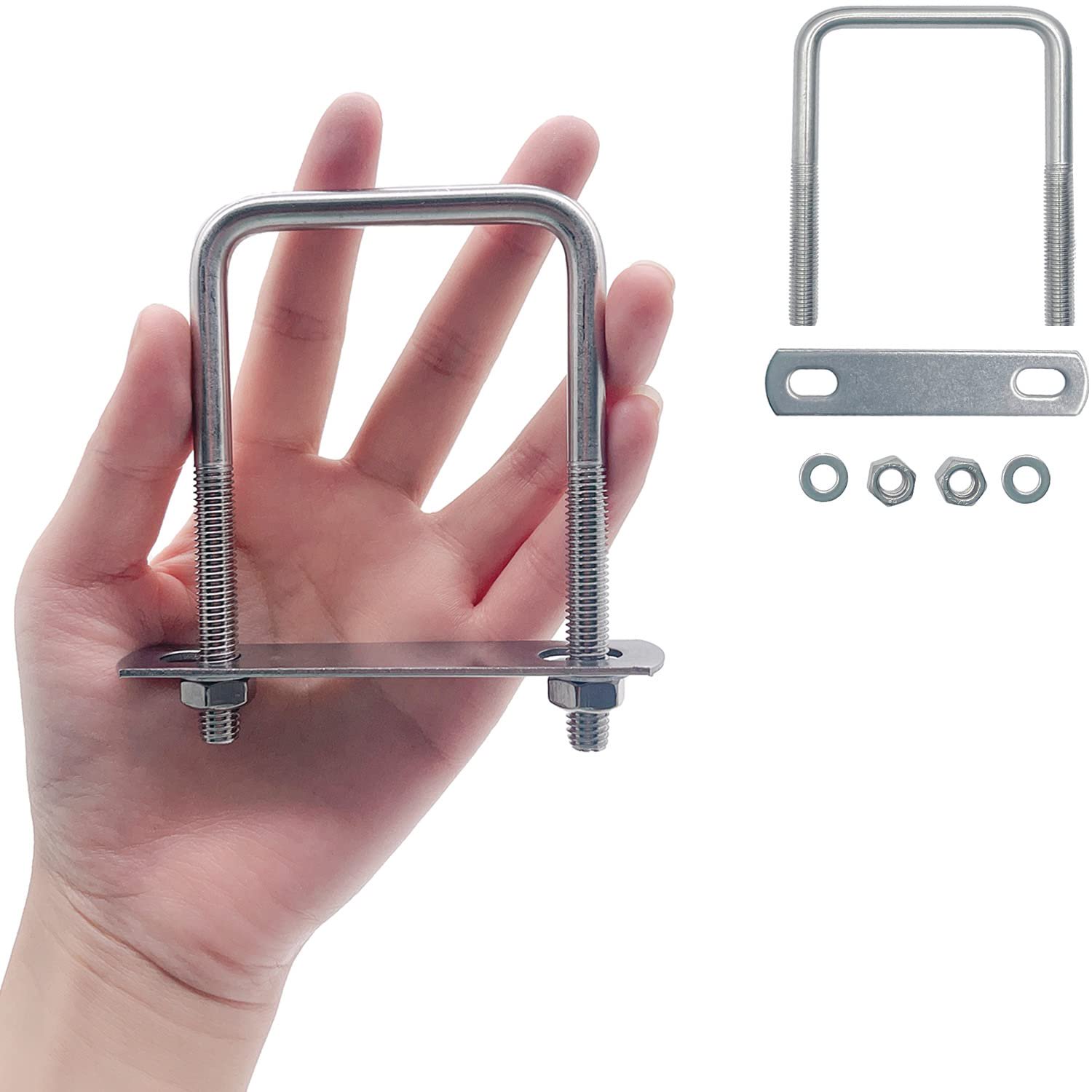 Pack De 8 Boulons En U Haute Résistance M10 - 50mm X 100mm - Pour Remorques, Avec écrous Et Rondelles