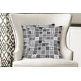 thumbnail image 4 of Ambesonne Grey Throw Pillow Cover 2 Pack, Plaid Patchwork Retro, 24", White Black Grey, 4 of 6