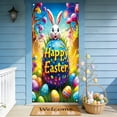 thumbnail image 5 of Easter Door Banner Large 35x72 Inch Spring Easter Door Hanging Decor with Colorful Eggs & Bunnies, Wall Tablecloth Festival Party Decoration, 5 of 5