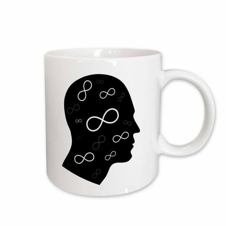 

3dRose Think about Science  Infinity in your mind  group of white infinity symbols Ceramic Mug 15-ounce