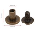 thumbnail image 3 of Herwey Rivet, Rivet Kit, 50 Set 8mm Pure Copper Flat Head Rivets Leather Strap Screws Kit for Notebook Binding, 3 of 8