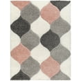 thumbnail image 2 of Mark&Day Area Rugs, 8x10 Saylor Modern Shag Coral/Ivory Area Rug, Pink Ivory Grey Carpet for Living Room, Bedroom or Kitchen (7'10" x 10'), 2 of 6
