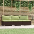 thumbnail image 1 of vidaXL 3-Seater Sofa with Cushions Brown Poly Rattan, 1 of 5