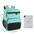 thumbnail image 3 of Heavy Duty Multipocket Backpack with Front Zippered Pockets and Side Mesh Pockets in Mint Green, 3 of 6