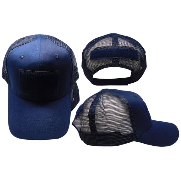 Military Blue Mesh Operator Operators Tactical Cap Hat Patch adjustable strap