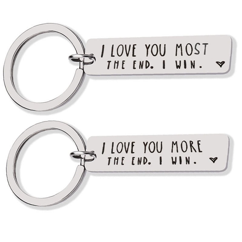 I Love You More Most The End I Win Couples Novelty Keyring Steel Gift Keychain