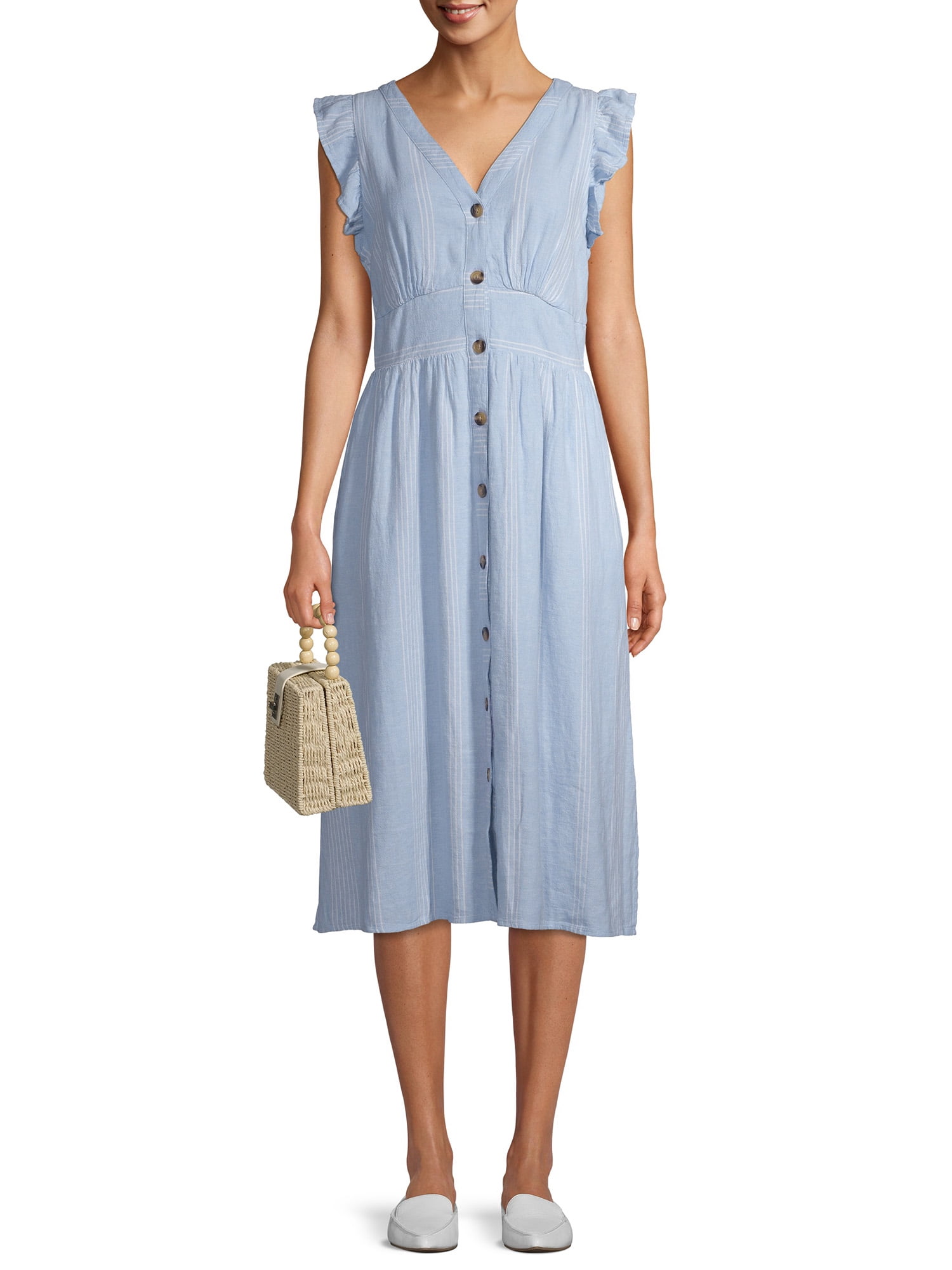 women's flutter sleeve dress