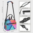 thumbnail image 2 of DouZhe Lunch Bags pour Femmes et Hommes, Abstract Geometry Backdrop Imprime Réutilisable Portable Isolé Refroidisseur Imperméable à l'Eau Lunch Sac Fourre-Tout pour le Travail de Voyage École Pique-Nique, 2 of 6