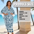 thumbnail image 7 of Xixirimido Blue Boho Mandala Daisy Print Womens Kaftan Dresses Long Caftans Plus Size Batwing Sleeve Swimsuit Coverup V Neck Summer Beach Dress, 7 of 7