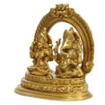 thumbnail image 3 of Brass World Brass Ganesha Laxmi Ganesh Lakshmi Bhagwan Luxmi Idol Sitting Statue for Home Office Success Entrance Décor Diwali Pooja Good Luck Gift(7.5x7 Inch Gold) Visit the Store, 3 of 3