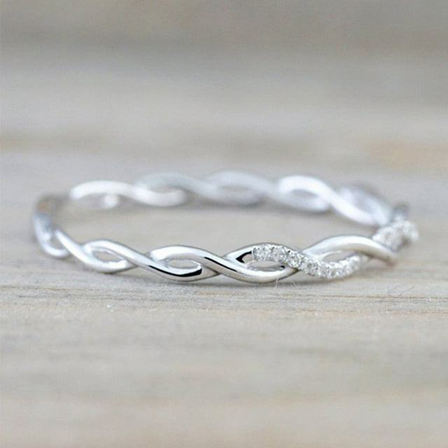 RKSTN Rings for Women Twisted Shape Diamondengagement stacking Matching anniversary Wedding Band for Women