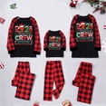 thumbnail image 5 of Matching Family Christmas Pajamas Long Sleeve Letters Print T-Shirt with Plaid Pants for Women Men Adults Couples, 5 of 5