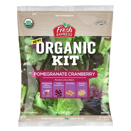 Fresh Express Packaged Salad Organic Pomegranate Cranberry Salad Kit, 9.9 oz