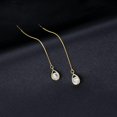 thumbnail image 6 of Solid 925 Sterling Silver CZ Droplet Chain Dangle Earrings for Women Teens Tassel Dangle Earrings Threader, 6 of 13