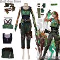 thumbnail image 2 of Disfraz de Skye para Cosplay del juego Valorant, traje de Kirra Foster, traje para hombre y mujer, uniformes de lucha para juegos de rol, top y pantalones, look para fiesta de Halloween, 2 of 4