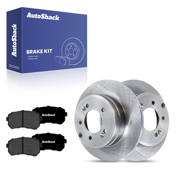 AutoShack Rear Solid Brake Rotors   Premium Ceramic Pads 6-PC Brake Kit Replacement for 2015 Hyundai Sonata 11.18" (284 mm)