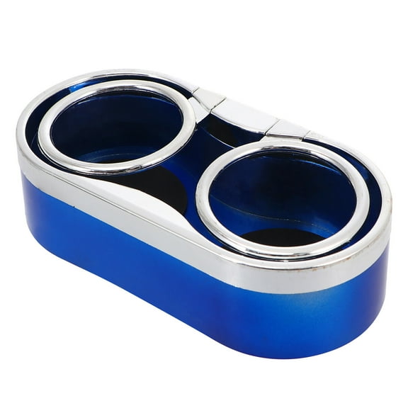 Raindrops 1Pack Expandable Dual Car Cup Holder in Blue Plastic for Vehicle Console with Anti-Skid Feature 6.4x1.6x3.1in