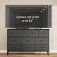 thumbnail image 2 of GIKPAL Dresser TV Stand, 10 Drawer Dresser for Bedroom with Power Outlet, Chest of Drawers for 50" Long TV, PU Black Dresser for Storage and Organization, 2 of 9