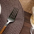 thumbnail image 5 of Round Braided Placemats Set of 12 Table Mats for Dining Woven Washable Non- Place Mats 15 Inch(Brown), 5 of 5