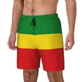 thumbnail image 5 of Mens Rastafari Flag Swimming Trunks with Compression Liner Beach Quick Dry Swim Shorts, 5 of 6