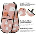thumbnail image 2 of Yayeee Double Oven Mitt Kitchen Heat Resistant Baking 35" x7" Quilted Glove, Pink Cartoon Halloween, 2 of 6