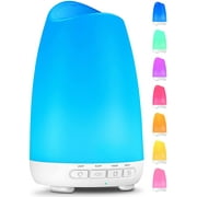 Essential Oil Diffuser, 150mL Aromatherapy Diffusers for Essential Oils with 8 Color Lights, Aroma Air Diffuser Cool Mist Humidifier with Sleep Mode and Timer, Waterless Auto Shut-Off for Home Office