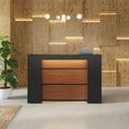 thumbnail image 4 of Tribesigns Reception Desk Front Desk with LED Lights, Large Reception Counter Table for Check Out Retail Salon Reception, Black Brown, 4 of 5