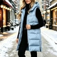 thumbnail image 4 of Edvintorg Womens Long Puffer Vest Hooded Sleeveless Waistcoat Winter Quilted Coats Warm Zip up Padded Outerwear Plus Size Womens Clothing, 4 of 6