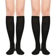 thumbnail image 1 of Calcetines deportivos American Trends para mujer hasta la rodilla, paquete de 2, negros, 1 of 7